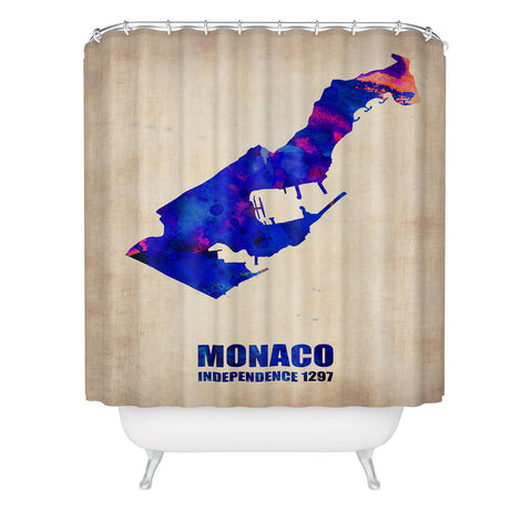Naxart Monaco Watercolor Poster Shower Curtain