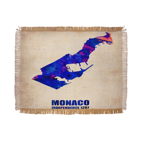 Naxart Monaco Watercolor Poster Throw Blanket