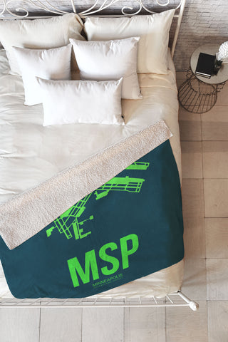 Naxart MSP Minneapolis Poster 2 Fleece Throw Blanket