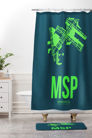 Naxart MSP Minneapolis Poster 2 Shower Curtain And Mat