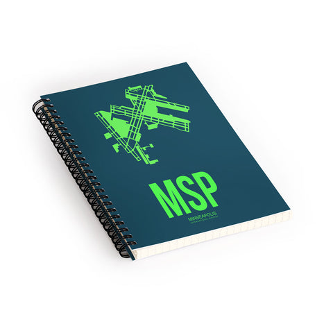 Naxart MSP Minneapolis Poster 2 Spiral Notebook