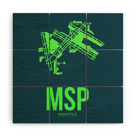 Naxart MSP Minneapolis Poster 2 Wood Wall Mural