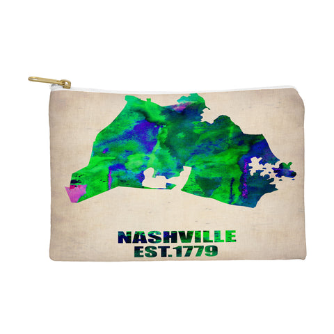 Naxart Nashville Watercolor Map Pouch