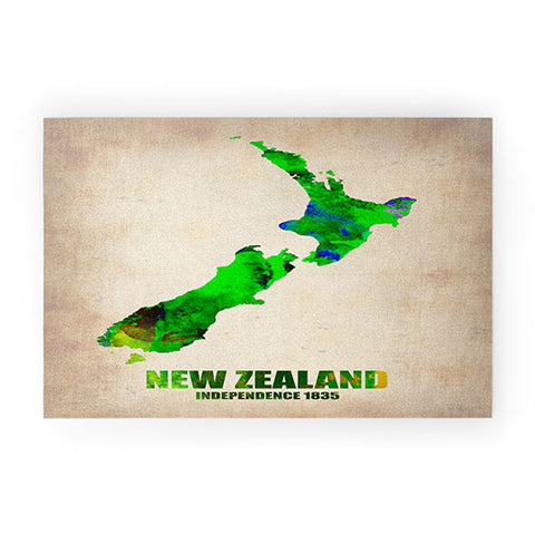 Naxart New Zealand Watercolor Map Welcome Mat