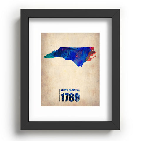 Naxart North Carolina Watercolor Map Recessed Framing Rectangle