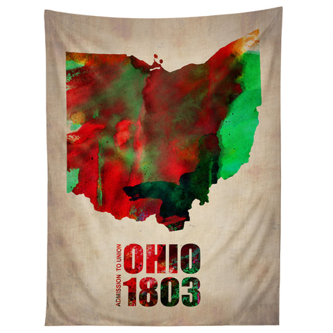 Naxart Ohio Watercolor Map Tapestry