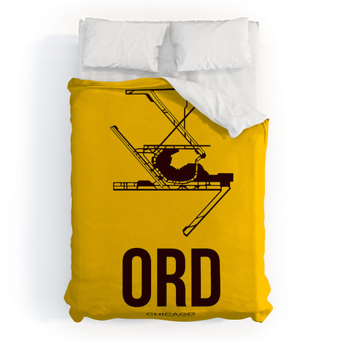 Naxart ORD Chicago Poster 1 Duvet Cover