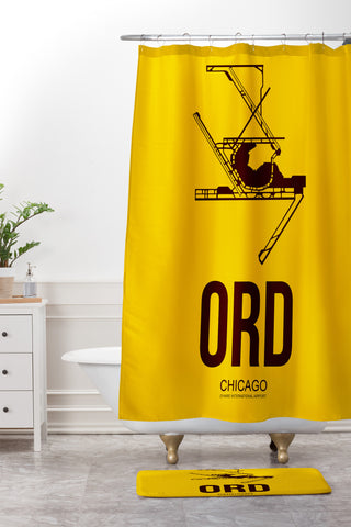 Naxart ORD Chicago Poster 1 Shower Curtain And Mat