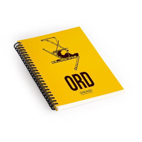 Naxart ORD Chicago Poster 1 Spiral Notebook