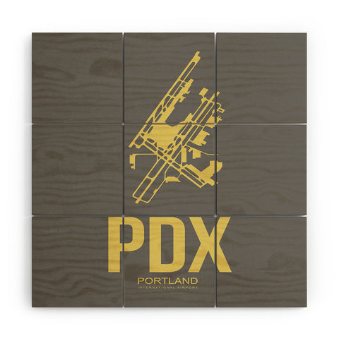 Naxart PDX Portland Poster Wood Wall Mural
