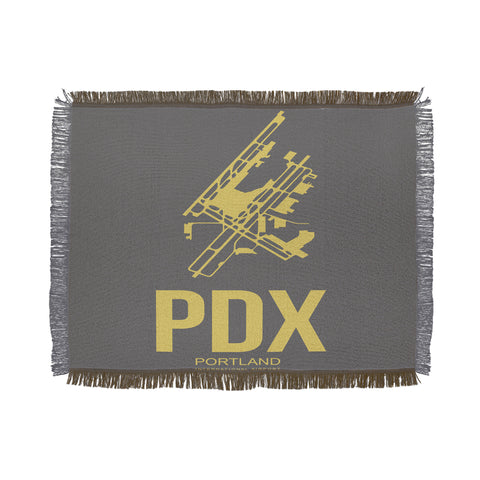 Naxart PDX Portland Poster Throw Blanket