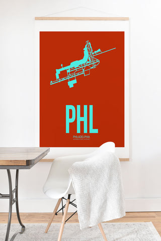 Naxart PHL Philadelphia Poster 2 Art Print And Hanger