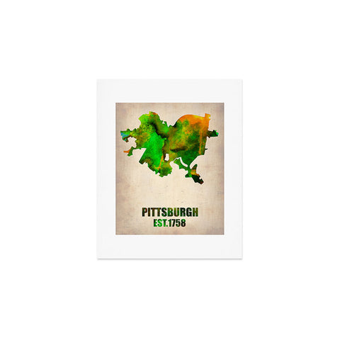 Naxart Pittsburgh Watercolor Map Art Print