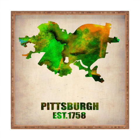 Naxart Pittsburgh Watercolor Map Square Tray