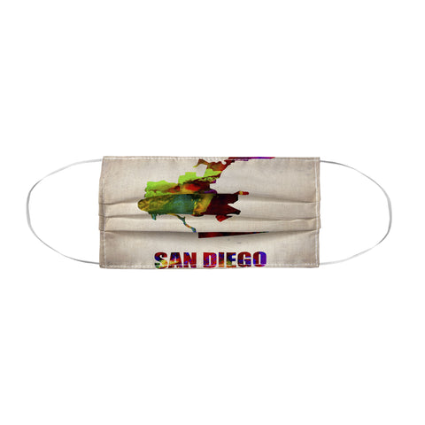 Naxart San Diego Watercolor Map Face Mask