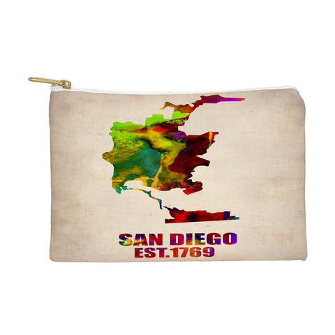 Naxart San Diego Watercolor Map Pouch