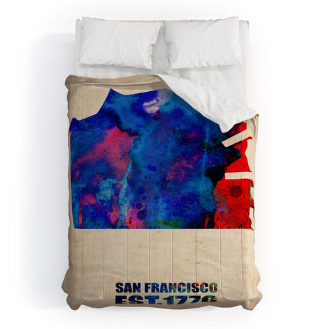 Naxart San Francisco Watercolor Map Comforter