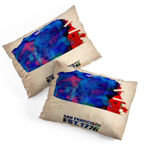 Naxart San Francisco Watercolor Map Pillow Shams