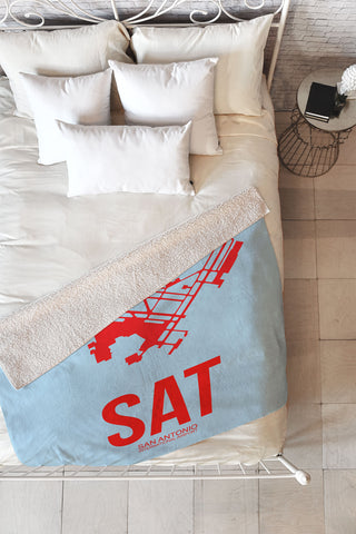 Naxart SAT San Antonio Poster Fleece Throw Blanket