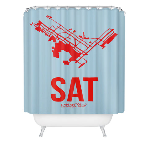 Naxart SAT San Antonio Poster Shower Curtain