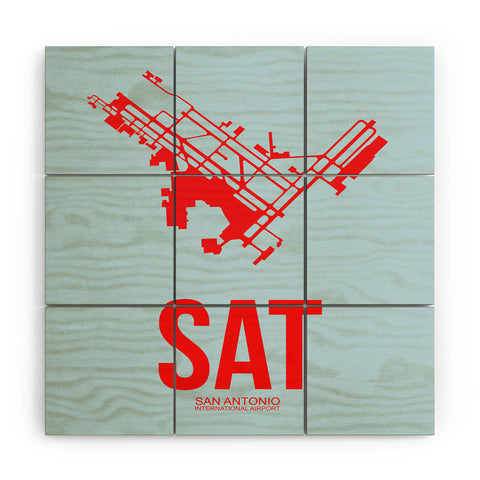 Naxart SAT San Antonio Poster Wood Wall Mural