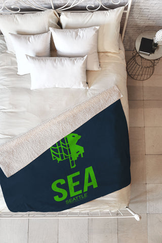 Naxart SEA Seattle Poster 2 Fleece Throw Blanket