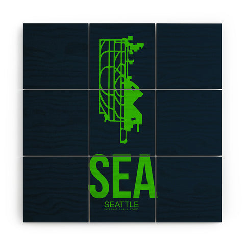 Naxart SEA Seattle Poster 2 Wood Wall Mural