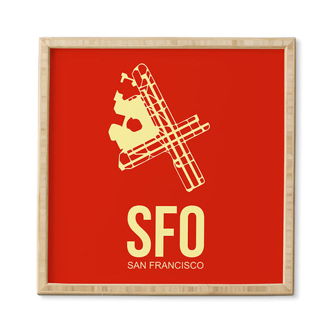 Naxart SFO San Francisco Poster 2 Framed Wall Art