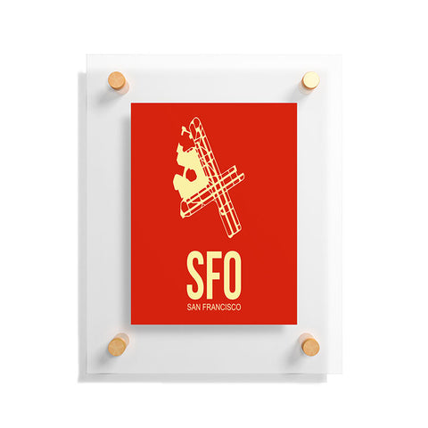 Naxart SFO San Francisco Poster 2 Floating Acrylic Print
