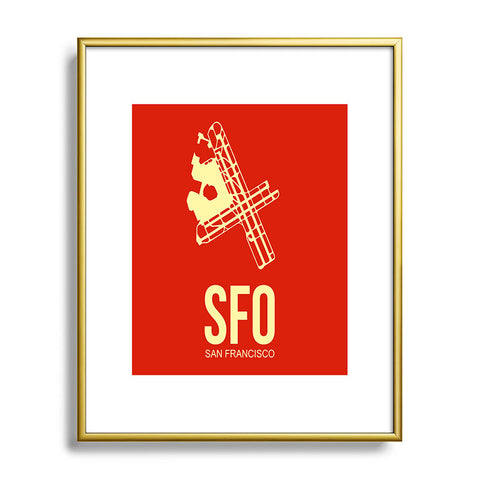 Naxart SFO San Francisco Poster 2 Metal Framed Art Print