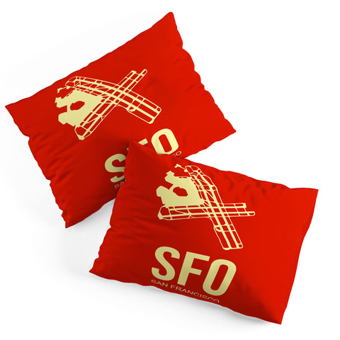 Naxart SFO San Francisco Poster 2 Pillow Shams