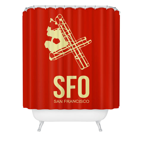 Naxart SFO San Francisco Poster 2 Shower Curtain