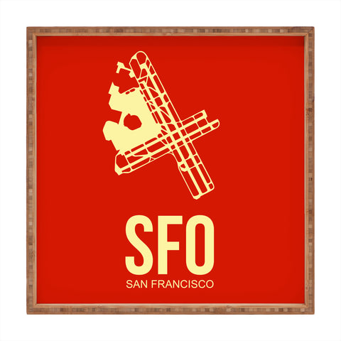 Naxart SFO San Francisco Poster 2 Square Tray