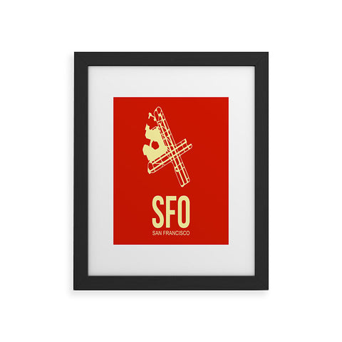 Naxart SFO San Francisco Poster 2 Framed Art Print