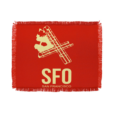 Naxart SFO San Francisco Poster 2 Throw Blanket