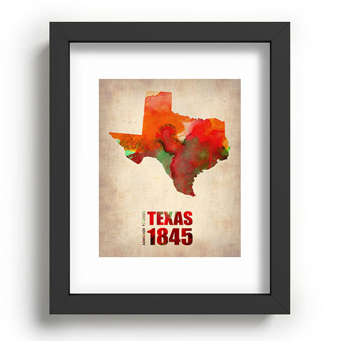 Naxart Texas Watercolor Map Recessed Framing Rectangle