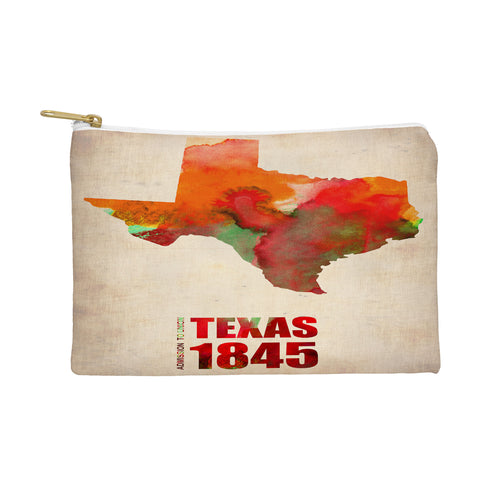 Naxart Texas Watercolor Map Pouch