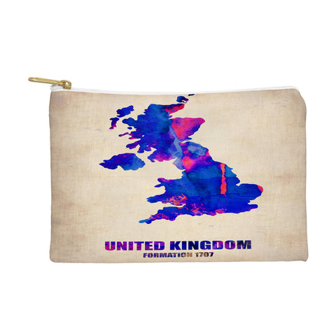 Naxart United Kingdom Watercolor Map Pouch
