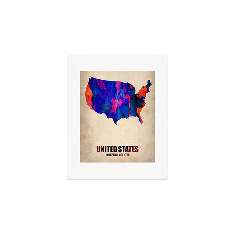 Naxart USA Watercolor Map 1 Art Print