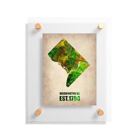 Naxart Washington DC Watercolor Map Floating Acrylic Print