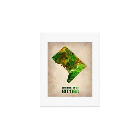 Naxart Washington DC Watercolor Map Art Print