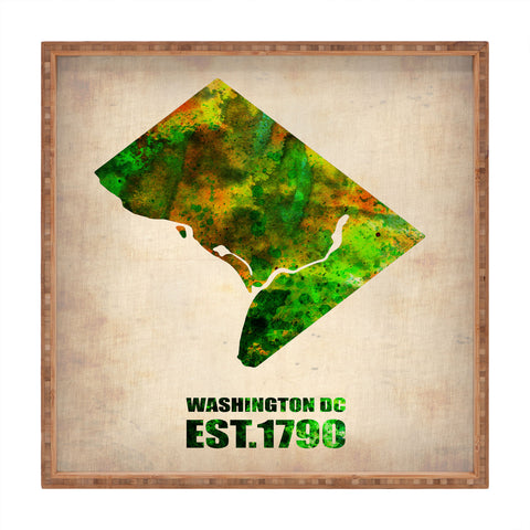 Naxart Washington DC Watercolor Map Square Tray