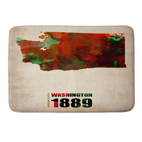 Naxart Washington Watercolor Map Memory Foam Bath Mat