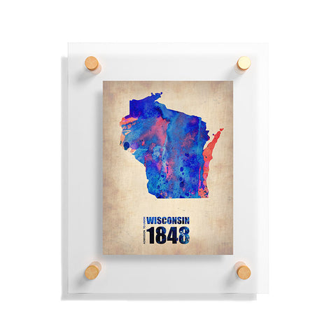 Naxart Wisconsin Watercolor Map Floating Acrylic Print