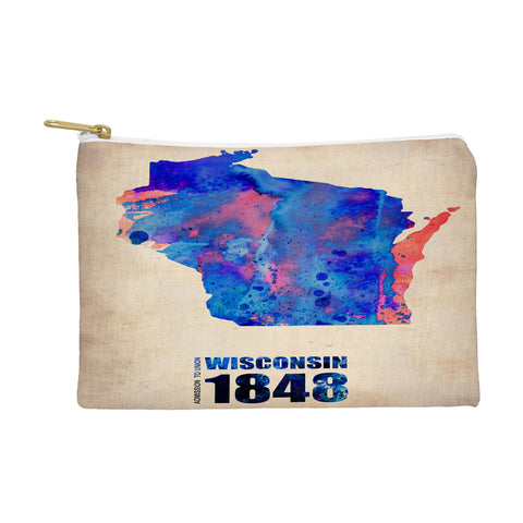 Naxart Wisconsin Watercolor Map Pouch