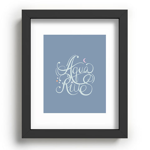 Nelvis Valenzuela Aquarius Zodiac Script Lettering Recessed Framing Rectangle