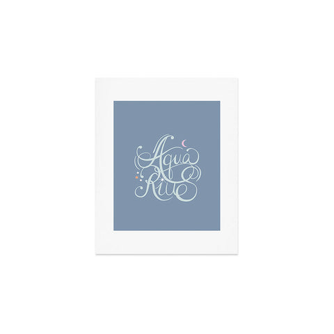 Nelvis Valenzuela Aquarius Zodiac Script Lettering Art Print