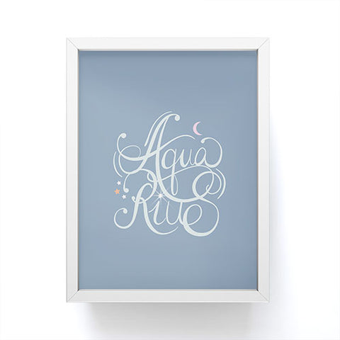 Nelvis Valenzuela Aquarius Zodiac Script Lettering Framed Mini Art Print