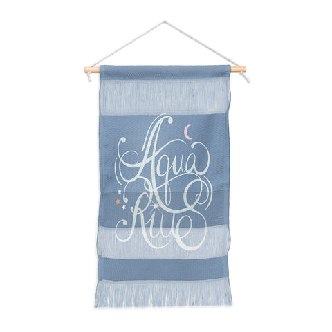 Nelvis Valenzuela Aquarius Zodiac Script Lettering Wall Hanging Portrait