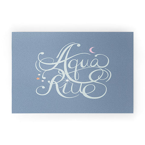 Nelvis Valenzuela Aquarius Zodiac Script Lettering Welcome Mat